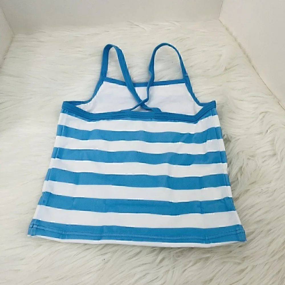 NEW Hanna Andersson TANKINI Top Girl's Size 5 110 Sunblock Striped Blue White